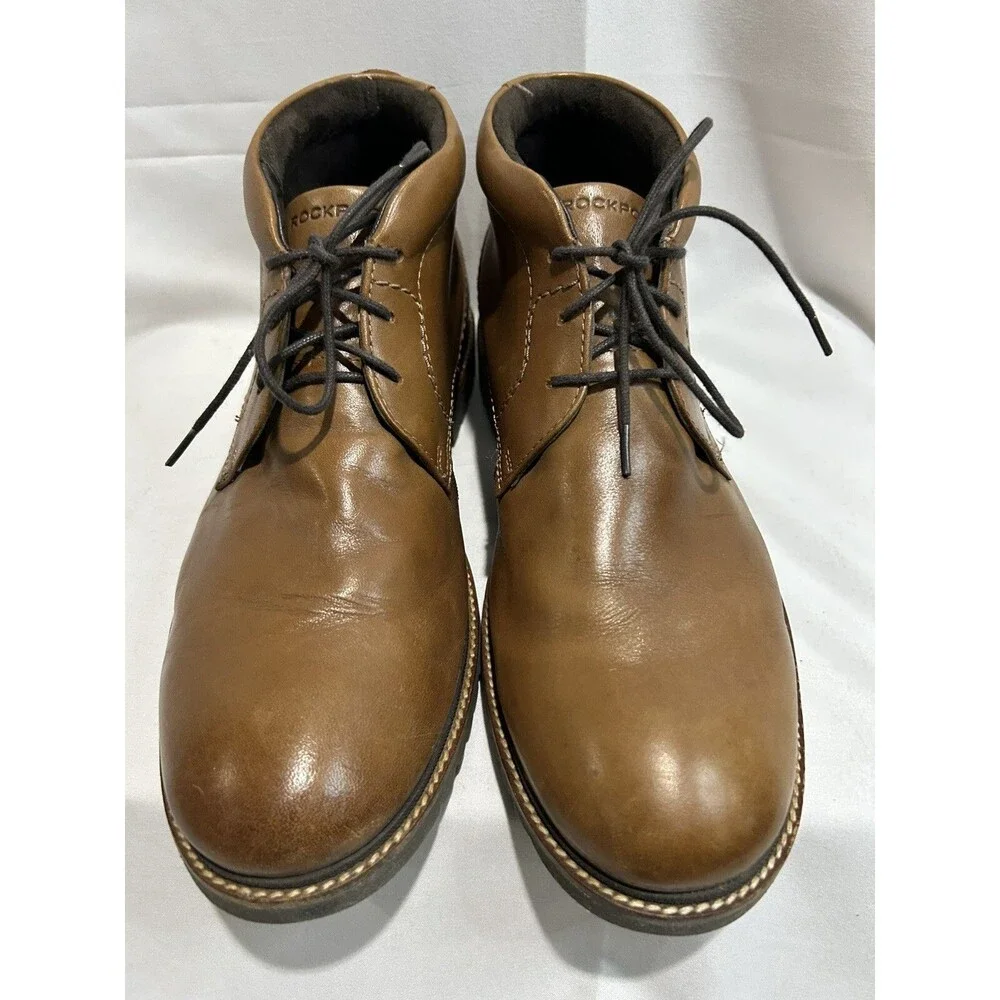 RockPort Leather Shoes Mens 11.5‎ W Brown TruTech Lightweight Shock Absorbing